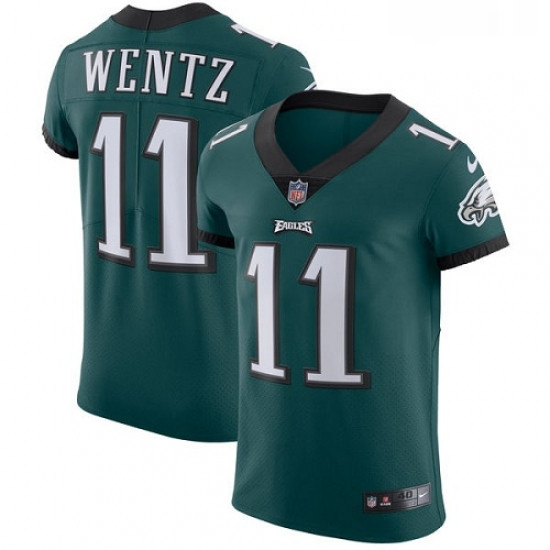 Mens Nike Philadelphia Eagles 11 Carson Wentz Midnight Green Team Color Vapor Untouchable Elite Play