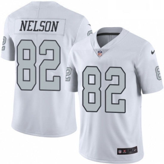 Mens Nike Oakland Raiders 82 Jordy Nelson Limited White Rush Vapor Untouchable NFL Jersey