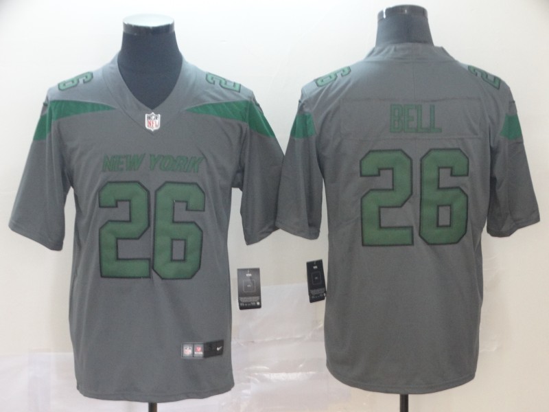 Nike Jets 26 LeVeon Bell Gray Inverted Legend Limited Jersey