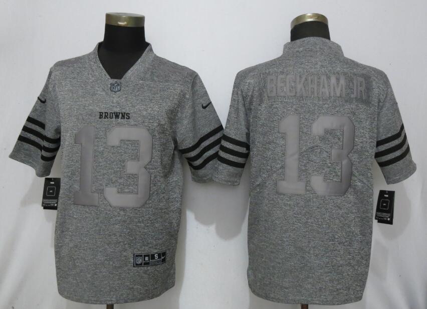 Nike Browns 13 Beckham Jr Gray Gridiron Gray Vapor Untouchable Limited Jersey