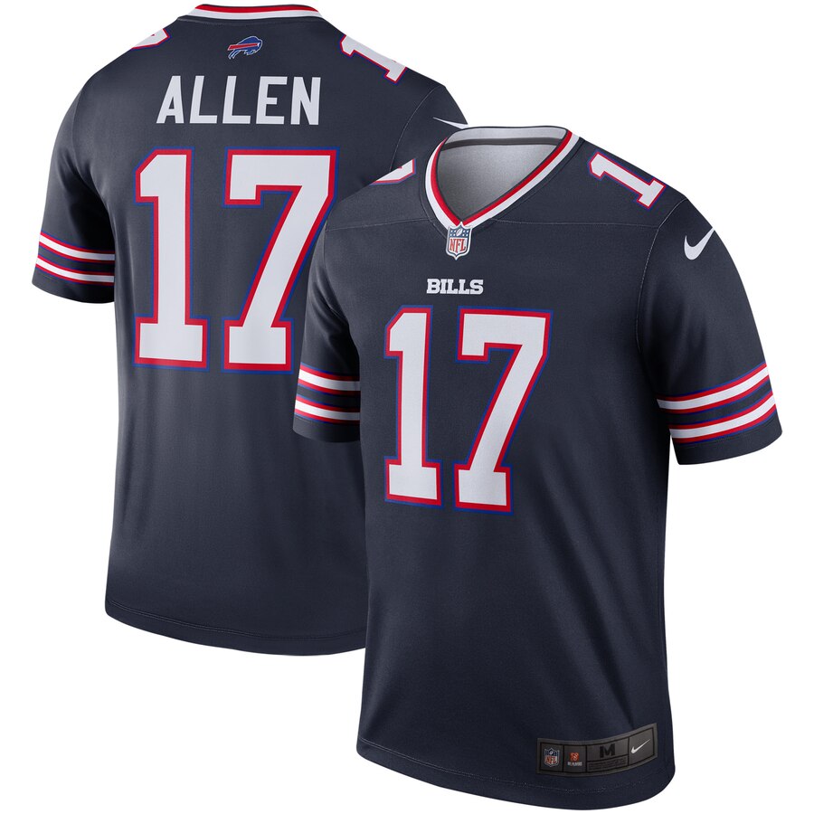 Nike Bills 17 Josh Allen Navy Inverted Legend Jersey