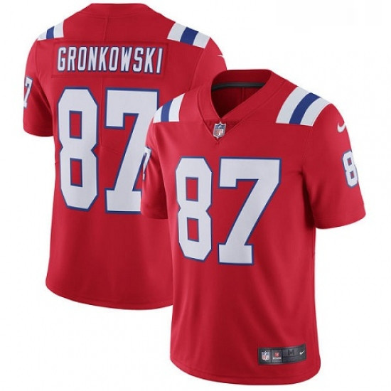 Youth Nike New England Patriots 87 Rob Gronkowski Red Alternate Vapor Untouchable Limited Player NFL