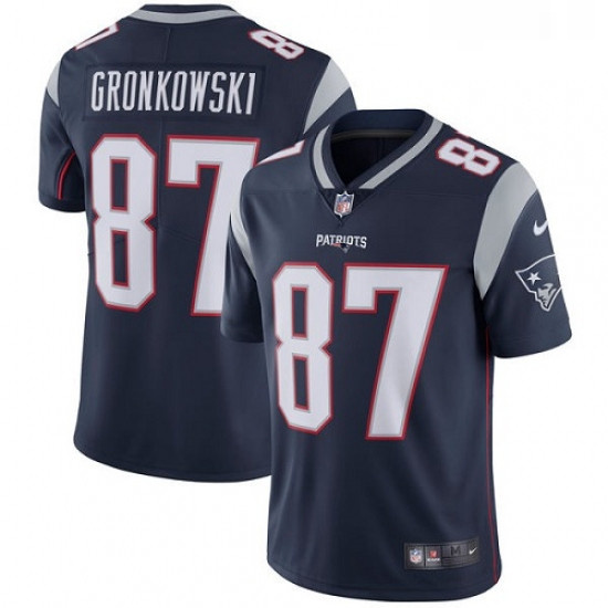 Youth Nike New England Patriots 87 Rob Gronkowski Navy Blue Team Color Vapor Untouchable Limited Pla