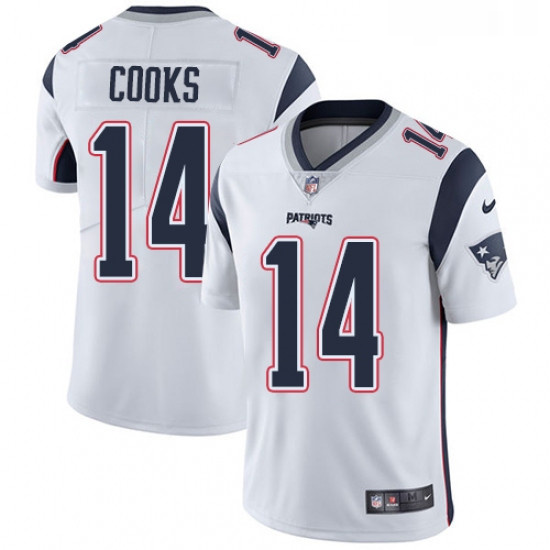 Youth Nike New England Patriots 14 Brandin Cooks White Vapor Unt