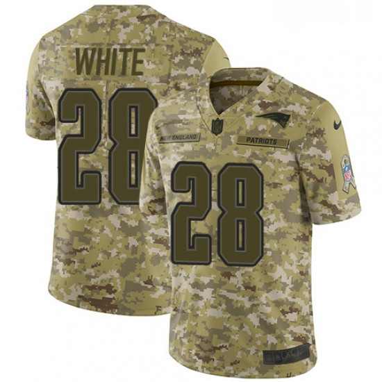 Youth Nike New England Patriots 28 James White Limited Camo 2018