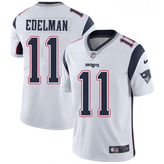 Youth Nike New England Patriots 11 Julian Edelman White Vapor Untouchable Limited Player NFL Jersey