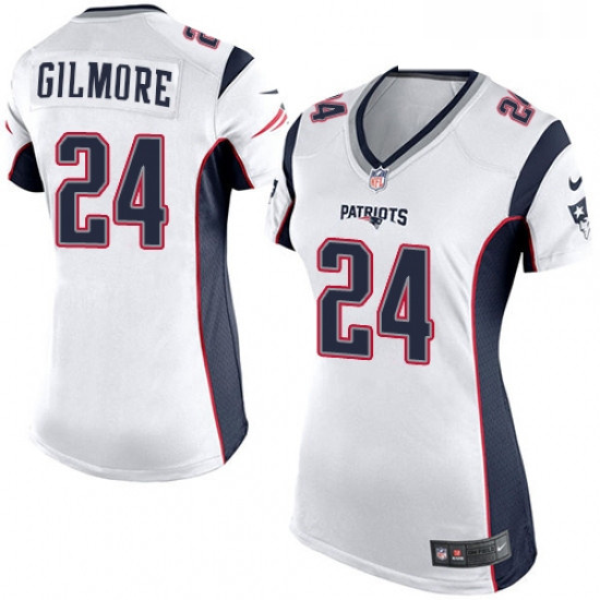 Womens Nike New England Patriots 24 Stephon Gilmore Game White N