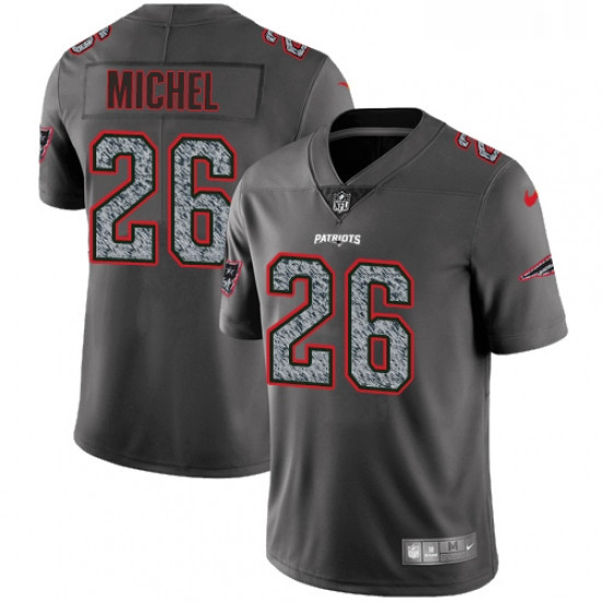 Mens Nike New England Patriots 26 Sony Michel Gray Static Vapor Untouchable Limited NFL Jersey