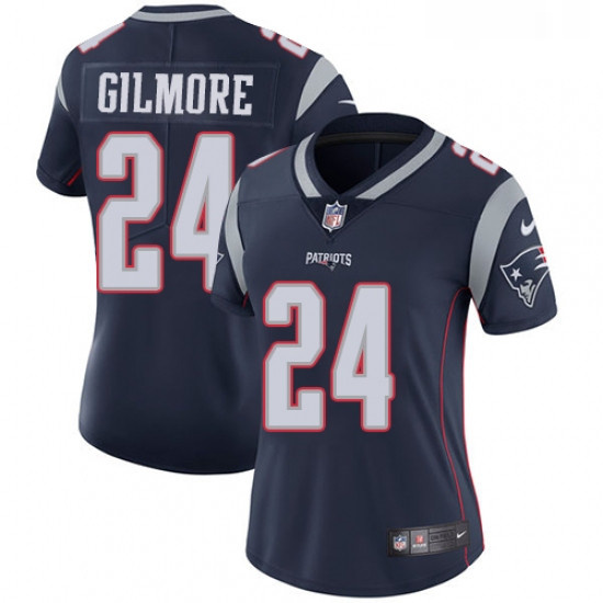 Womens Nike New England Patriots 24 Stephon Gilmore Navy Blue Team Color Vapor Untouchable Limited P