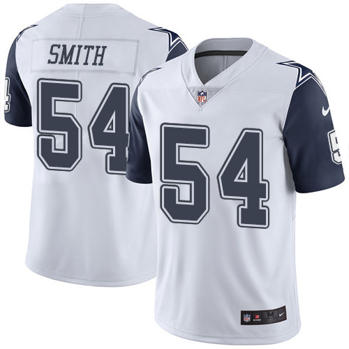 Men Nike Cowboys 54 Jaylon Smith White Stitched NFL Limited Rush