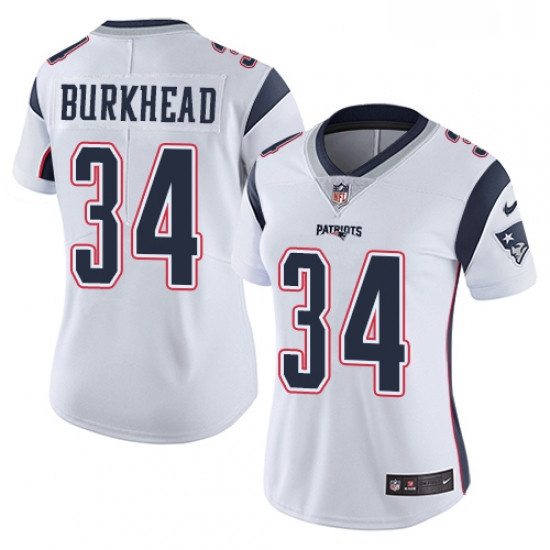 Womens Nike New England Patriots 34 Rex Burkhead White Vapor Unt