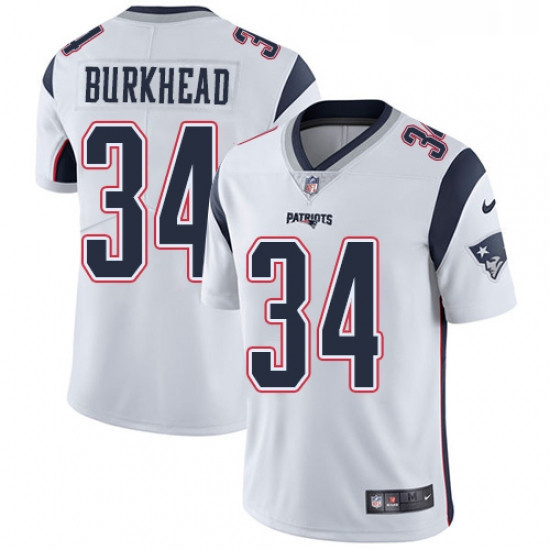 Mens Nike New England Patriots 34 Rex Burkhead White Vapor Untou