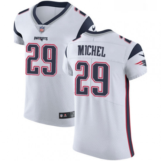 Mens Nike New England Patriots 29 Sony Michel White Vapor Untouchable Elite Player NFL Jersey