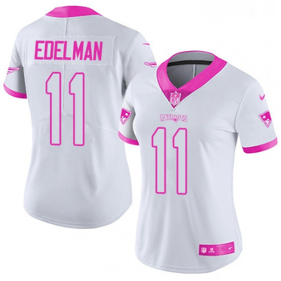 Womens Nike New England Patriots 11 Julian Edelman Limited White