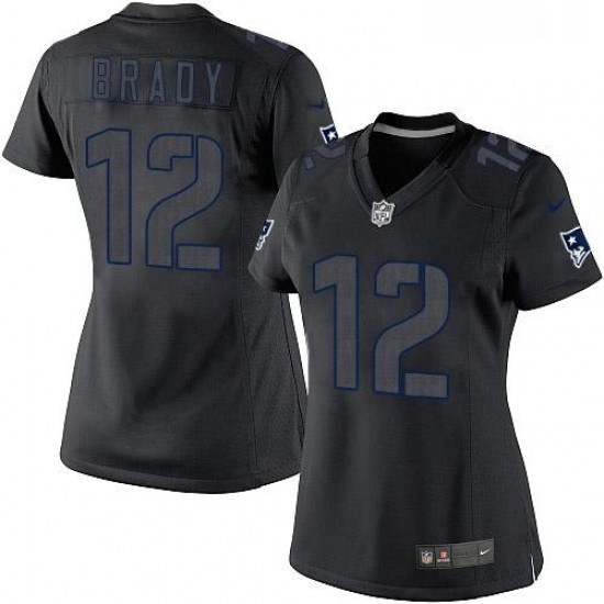 Womens Nike New England Patriots 12 Tom Brady Limited Black Impact NFL Jersey