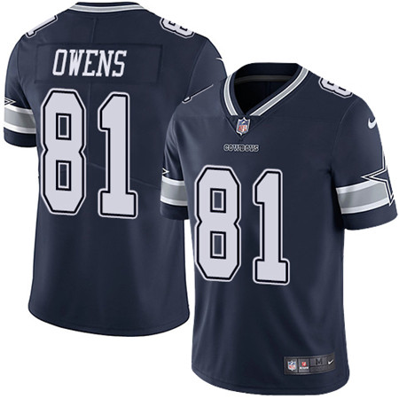 Nike Cowboys #81 Terrell Owens Navy Blue Team Color Mens Stitched NFL Vapor Untouchable Limited Jers