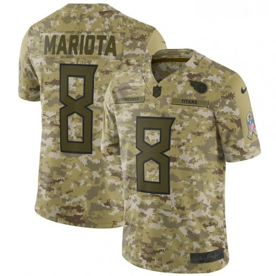 Mens Nike Tennessee Titans 8 Marcus Mariota Limited Camo 2018 Salute to Service NFL Jersey