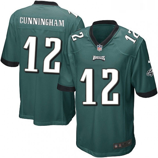 Mens Nike Philadelphia Eagles 12 Randall Cunningham Game Midnight Green Team Color NFL Jersey