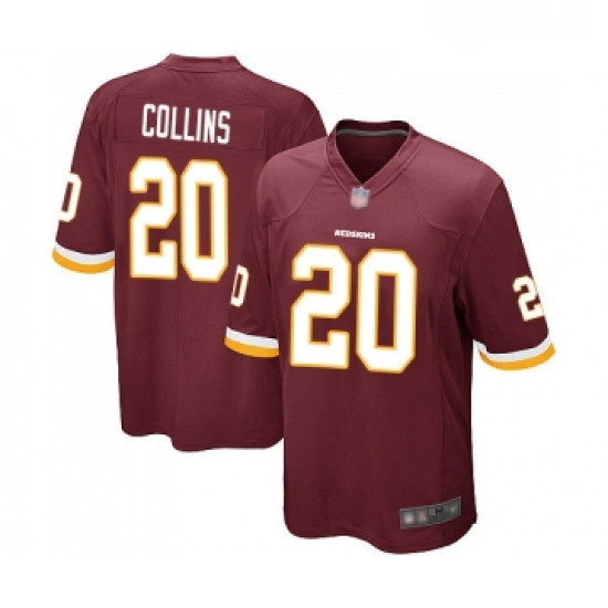 Mens Washington Redskins 20 Landon Collins Game Burgundy Red Team Color Football Jersey