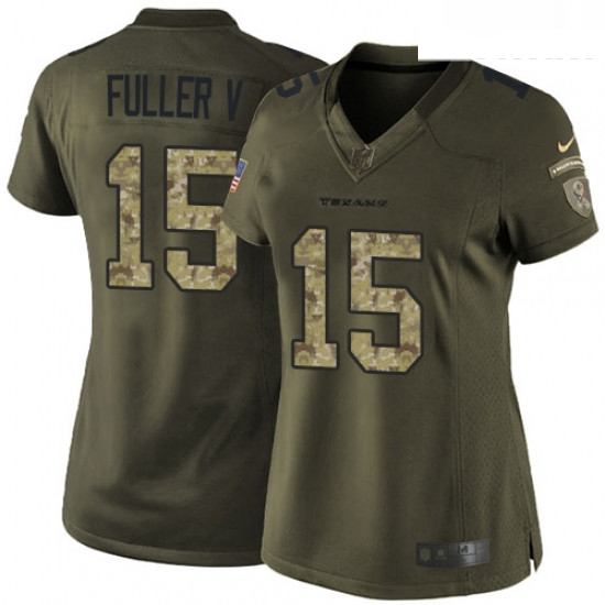 Womens Nike Houston Texans 15 Will Fuller V Elite Green Salute to Service NFL Jersey