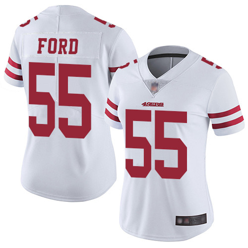 49ers 55 Dee Ford White Womens Stitched Football Vapor Untouchab