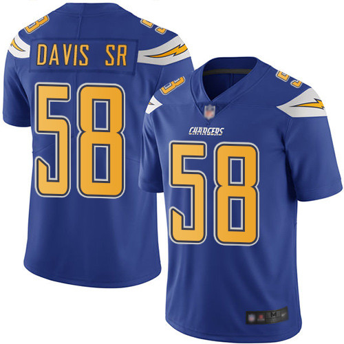 Chargers 58 Thomas Davis Sr Electric Blue Mens Stitched Football