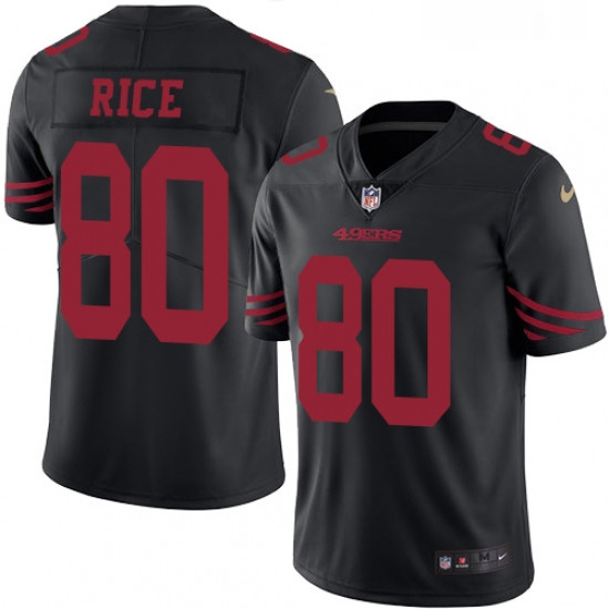 Youth Nike San Francisco 49ers 80 Jerry Rice Limited Black Rush 