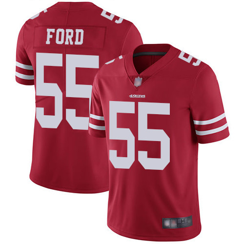 49ers 55 Dee Ford Red Team Color Mens Stitched Football Vapor Un