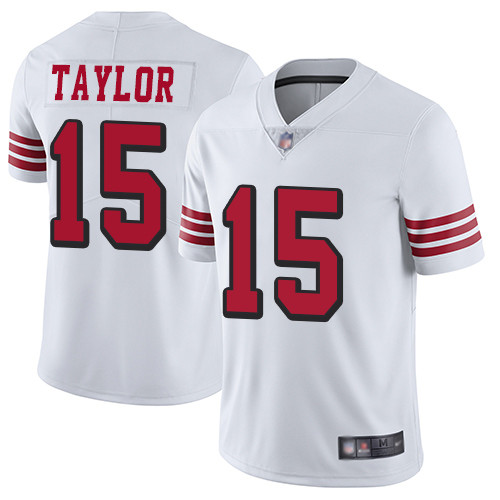 49ers 15 Trent Taylor White Rush Mens Stitched Football Vapor Un