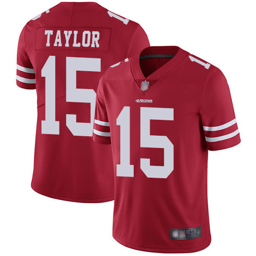 49ers 15 Trent Taylor Red Team Color Mens Stitched Football Vapo