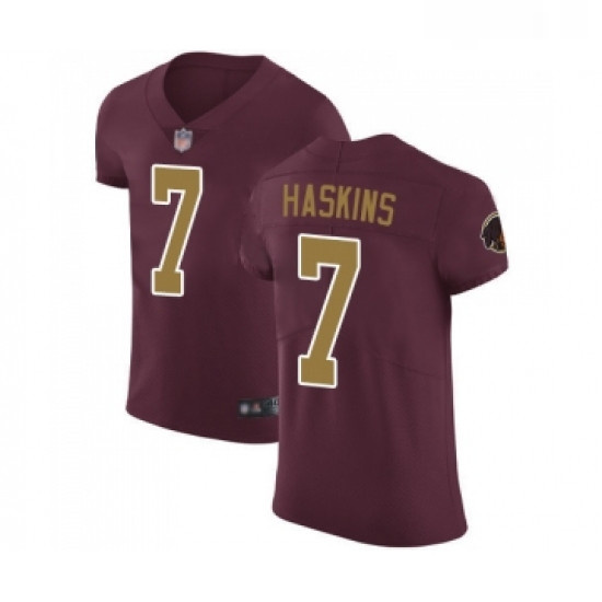 Mens Washington Redskins 7 Dwayne Haskins Burgundy Red Alternate Vapor Untouchable Elite Player Foot