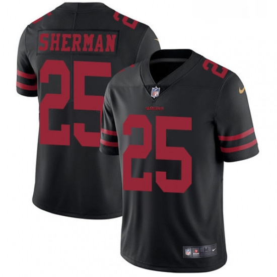 Youth Nike San Francisco 49ers 25 Richard Sherman Black Vapor Untouchable Elite Player NFL Jersey