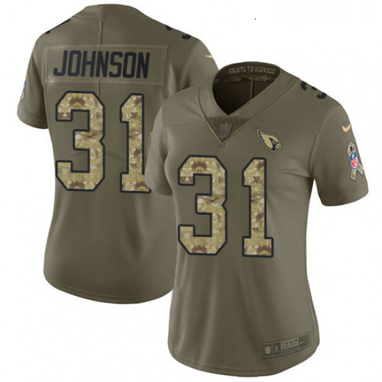 Womens Nike Arizona Cardinals 31 David Johnson Limited OliveCamo 2017 Salute to Service NFL Jersey