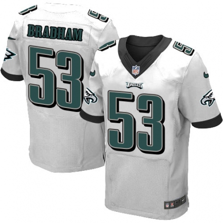 Nike Eagles #53 Nigel Bradham White Elite Jersey