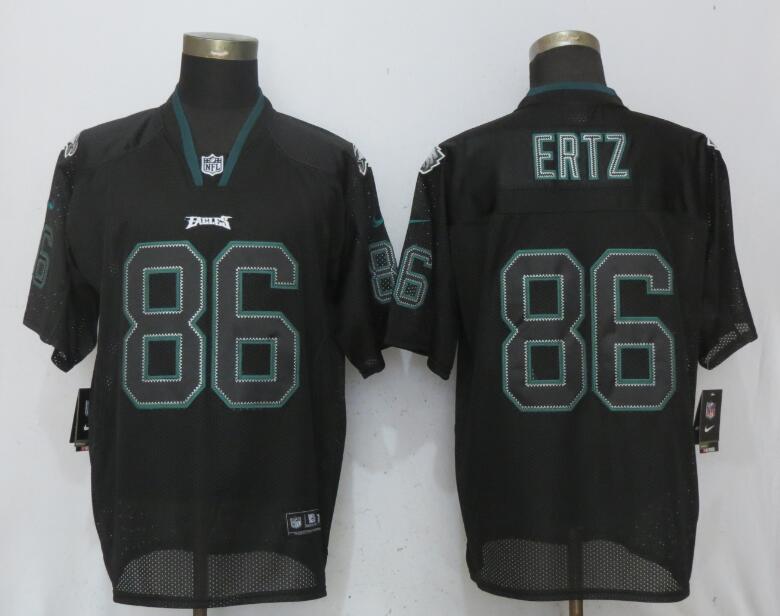 Nike Eagles #86 Zach Ertz Black Lights Out Elite Jersey