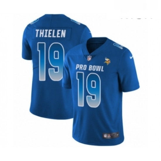 Mens Nike Minnesota Vikings 19 Adam Thielen Limited Royal Blue NFC 2019 Pro Bowl NFL Jersey