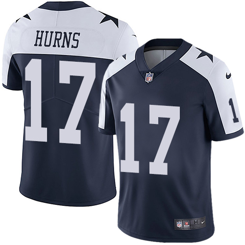 Nike Cowboys #17 Allen Hurns Navy Blue Thanksgiving Mens Stitche