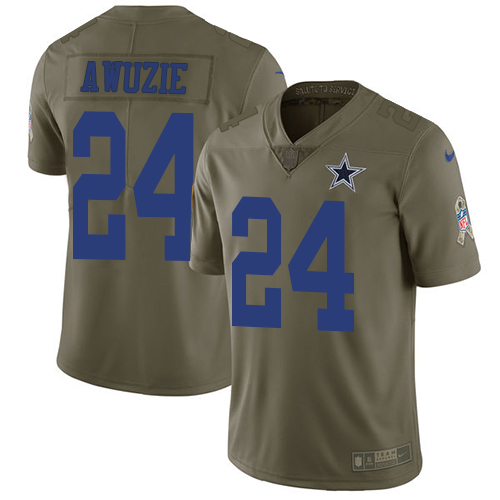 Nike Cowboys #24 Chidobe Awuzie Olive Mens Stitched NFL Limited 2017 Salute To Service Jersey