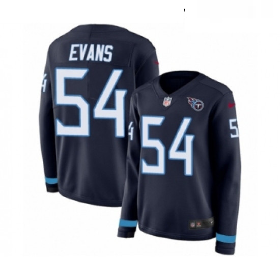 Womens Nike Tennessee Titans 54 Rashaan Evans Limited Navy Blue Therma Long Sleeve NFL Jersey