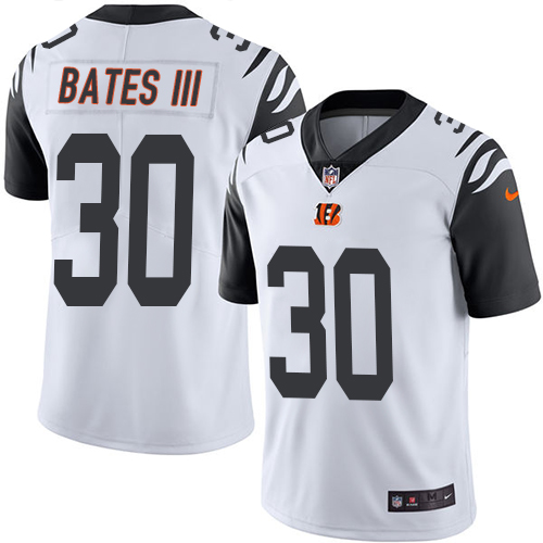 Nike Bengals #30 Jessie Bates III White Mens Stitched NFL Limited Rush Jersey
