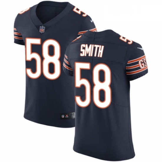 Mens Nike Chicago Bears 58 Roquan Smith Navy Blue Team Color Vapor Untouchable Elite Player NFL Jers