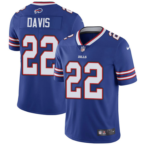 Nike Bills #22 Vontae Davis Royal Blue Team Color Mens Stitched 