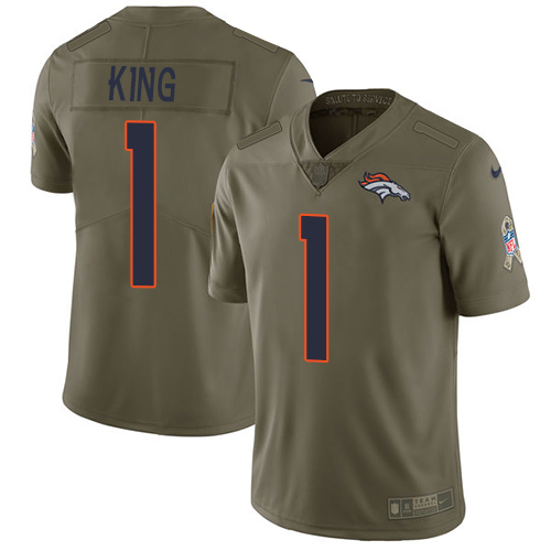 Nike Broncos #1 Marquette King Olive Mens Stitched NFL Limited 2