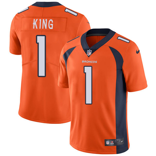 Nike Broncos #1 Marquette King Orange Team Color Mens Stitched NFL Vapor Untouchable Limited Jersey