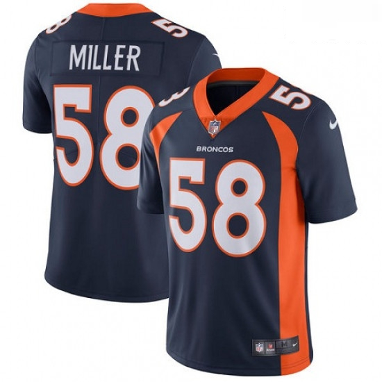 Men Nike Denver Broncos 58 Von Miller Navy Blue Alternate Vapor Untouchable Limited Player NFL Jerse