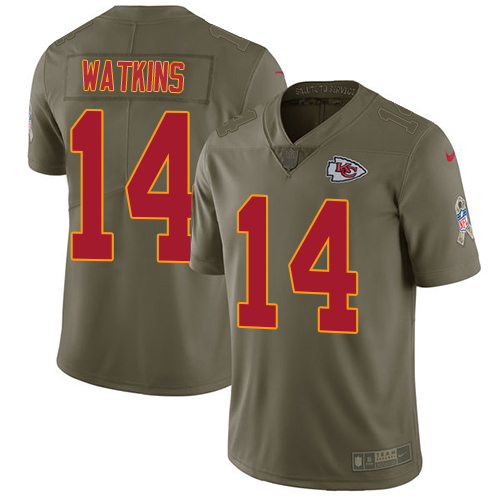 Nike Chiefs #14 Sammy Watkins Olive Mens Stitched NFL Limited 20