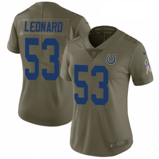 Womens Nike Indianapolis Colts 53 Darius Leonard Limited Olive 2
