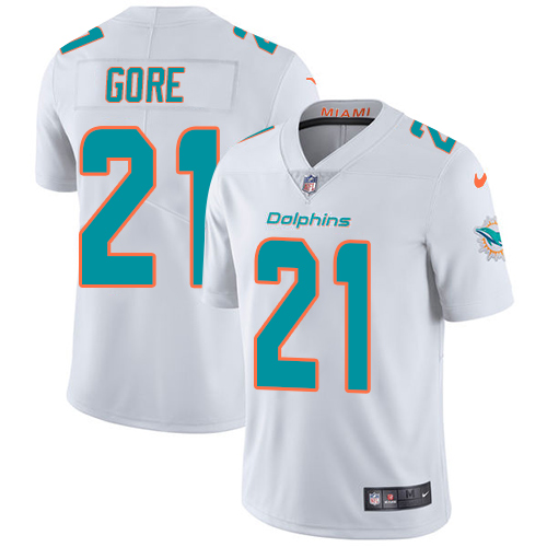 Nike Dolphins #21 Frank Gore White Mens Stitched NFL Vapor Untou