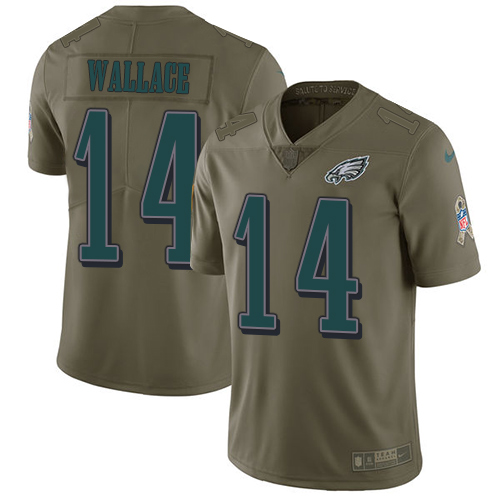 Nike Eagles #14 Mike Wallace Olive Mens Stitched NFL Limited 201
