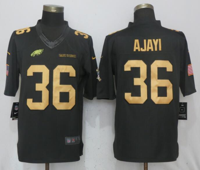 Nike Eagles #36 Jay Ajayi Anthracite Gold Salute To Service Limited Jersey